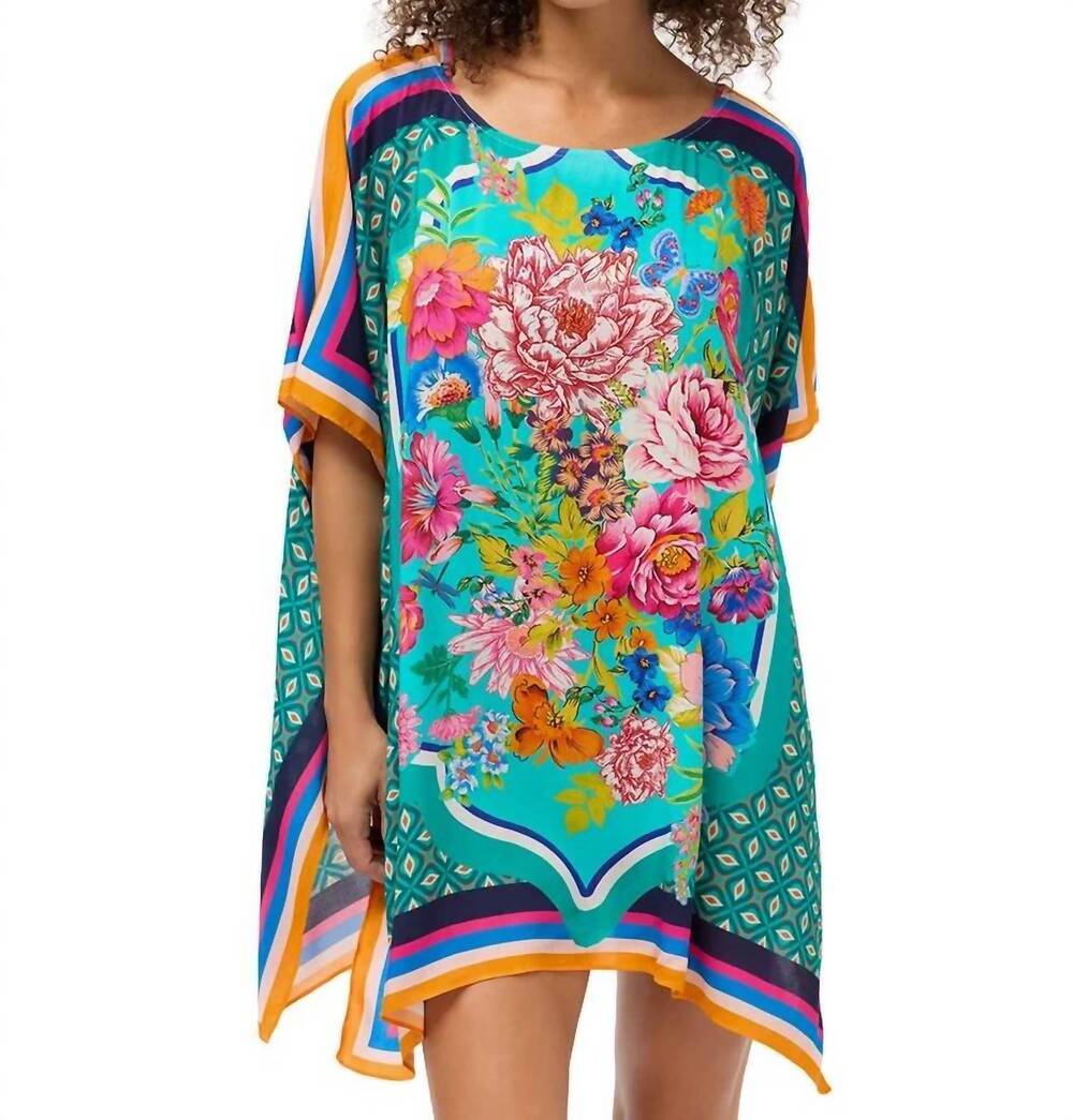 NEW JOHNNY WAS boat neck kaftan cover-up in sweetspire